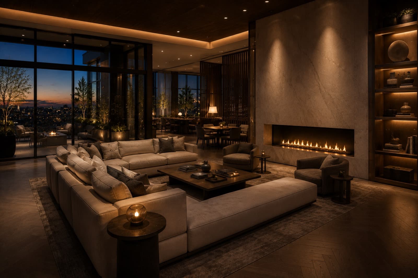 RESIDENT LOUNGE — AMENITY FLOOR — 3D Interior Rendering — ArchViz3D